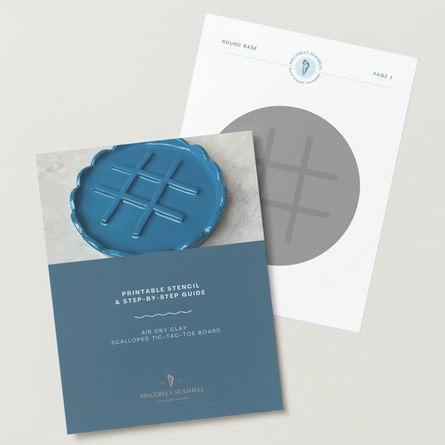 Scalloped Tic-Tac-Toe Stencil Digital Download