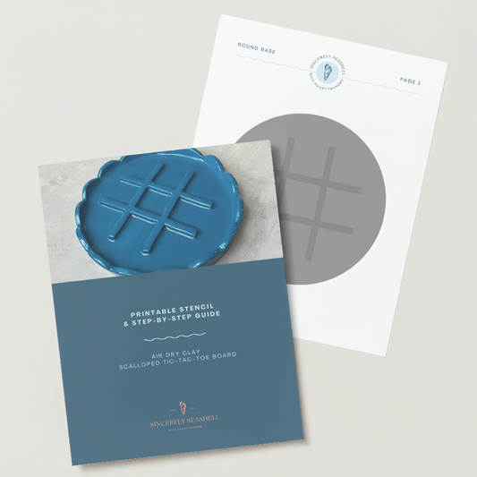 Scalloped Tic-Tac-Toe Stencil Digital Download